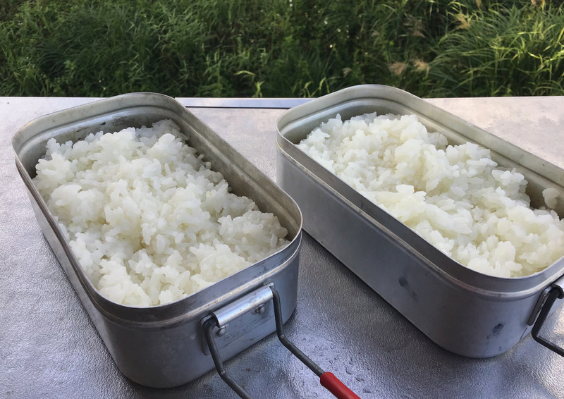 お米を炊いてアルミの匂いを確認