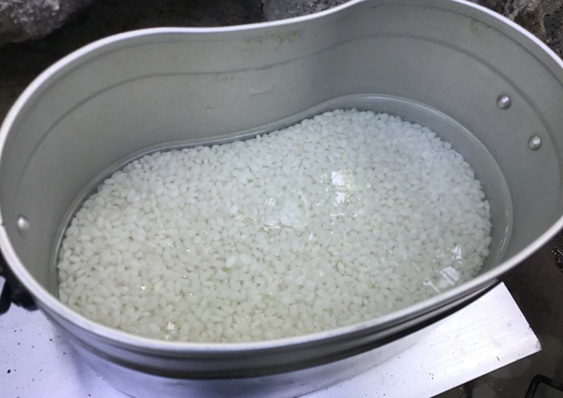 吸水後の無洗米