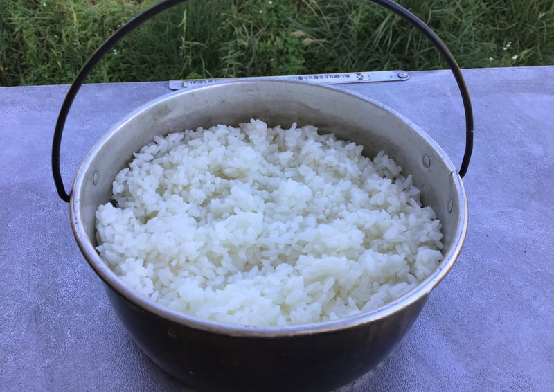 ビリーコッヘル1.0Lではお米は二合まで炊飯できる