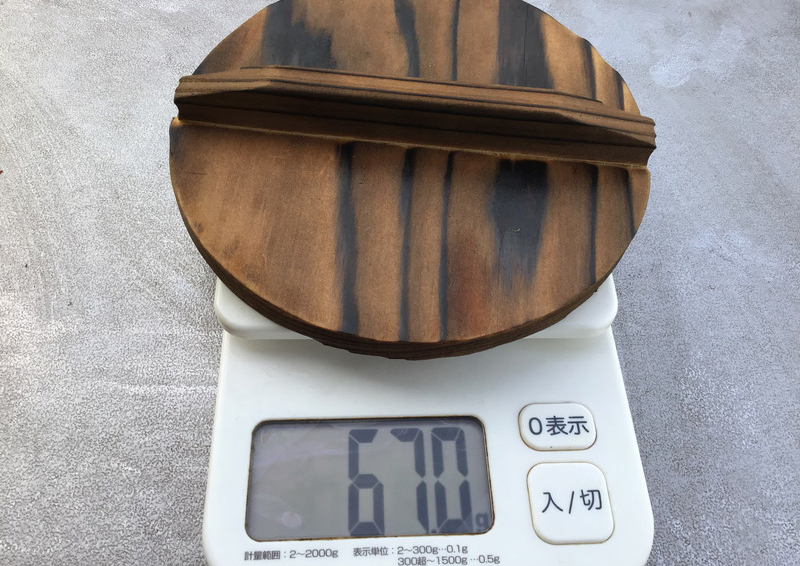 田舎鍋 木蓋の重さ：67g