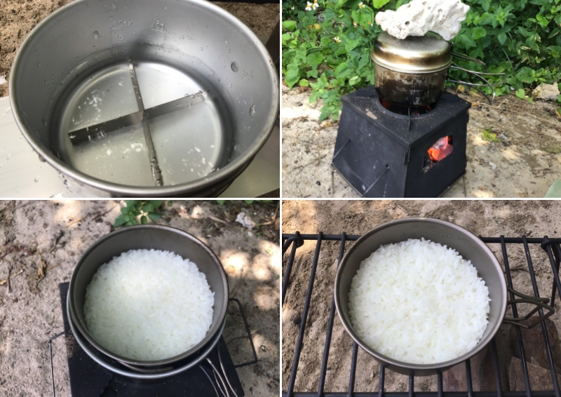 アルミパーソナルクッカーを使った水蒸気炊飯