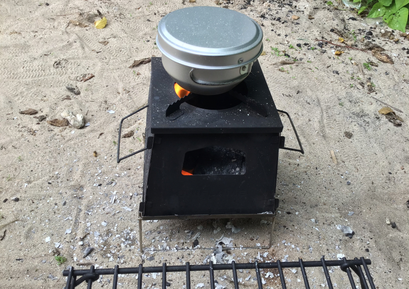 EPI アルミ3点食器セットを火にかけて20分間水蒸気炊飯