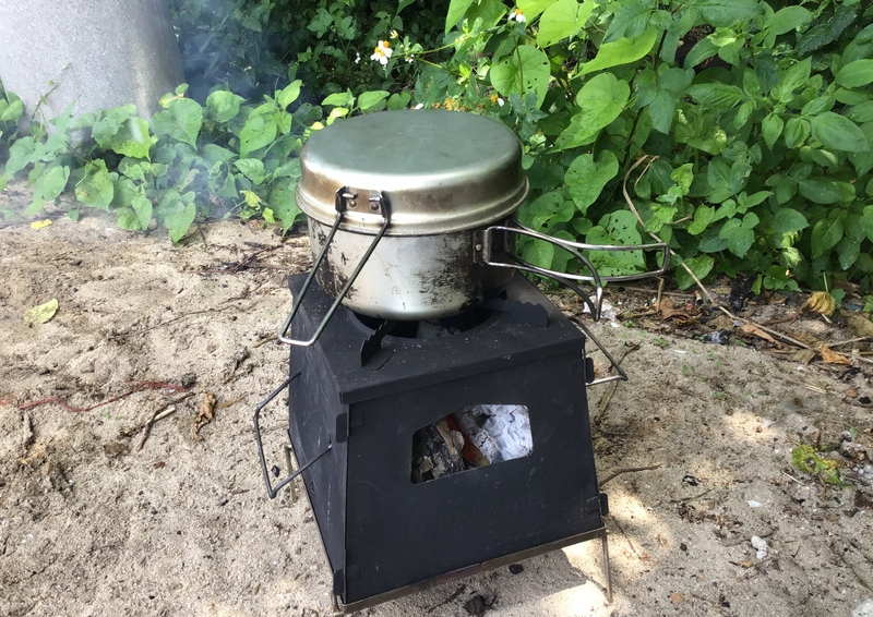 アルミパーソナルクッカーセットを焚き火で炊飯する時は火にかける時間は10分でOK！