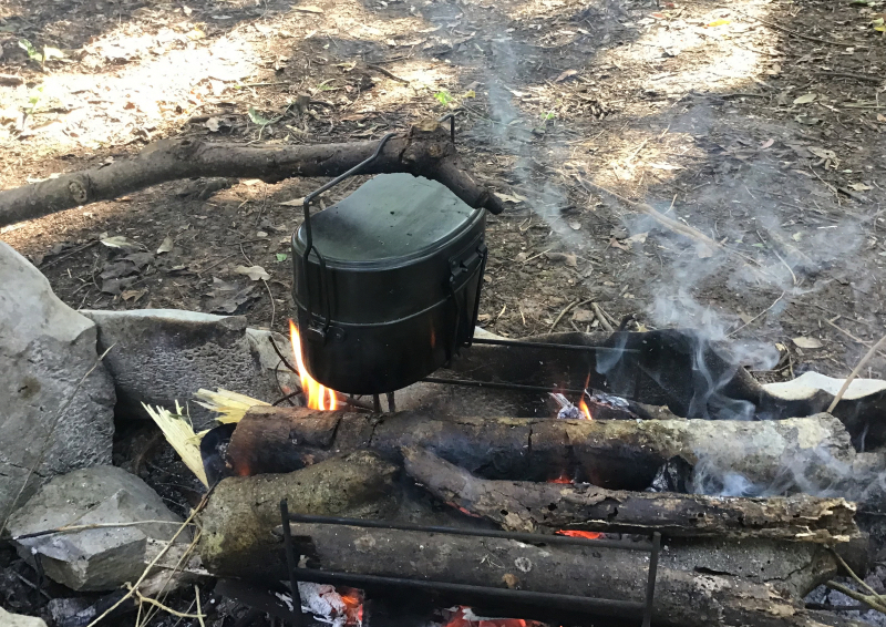 ロスコ 戦闘飯盒2型を使った水蒸気炊飯