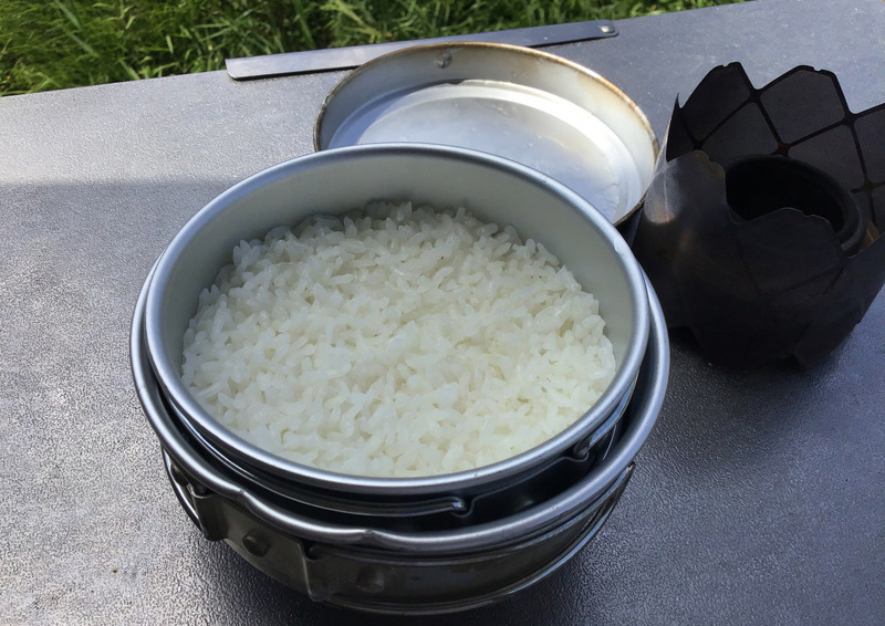 EPI アルミ3点食器セットを使った水蒸気炊飯 完成