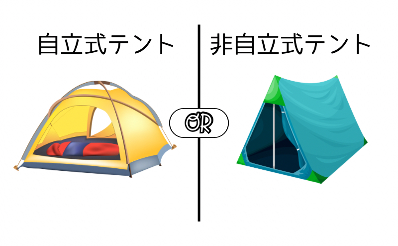 ソロキャンプ テントの選び方：自立式oror非自立式